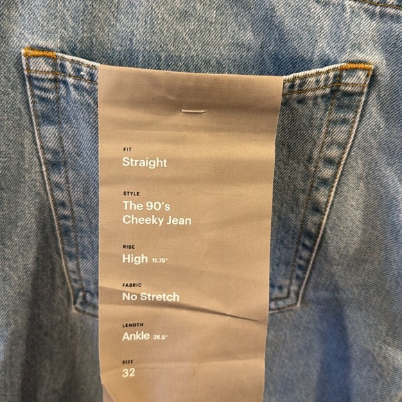 NWT Everlane Women’s The 90s Cheeky Jean Ankle Cut Light Blue Denim Pant Size 32 - Picture 7 of 9